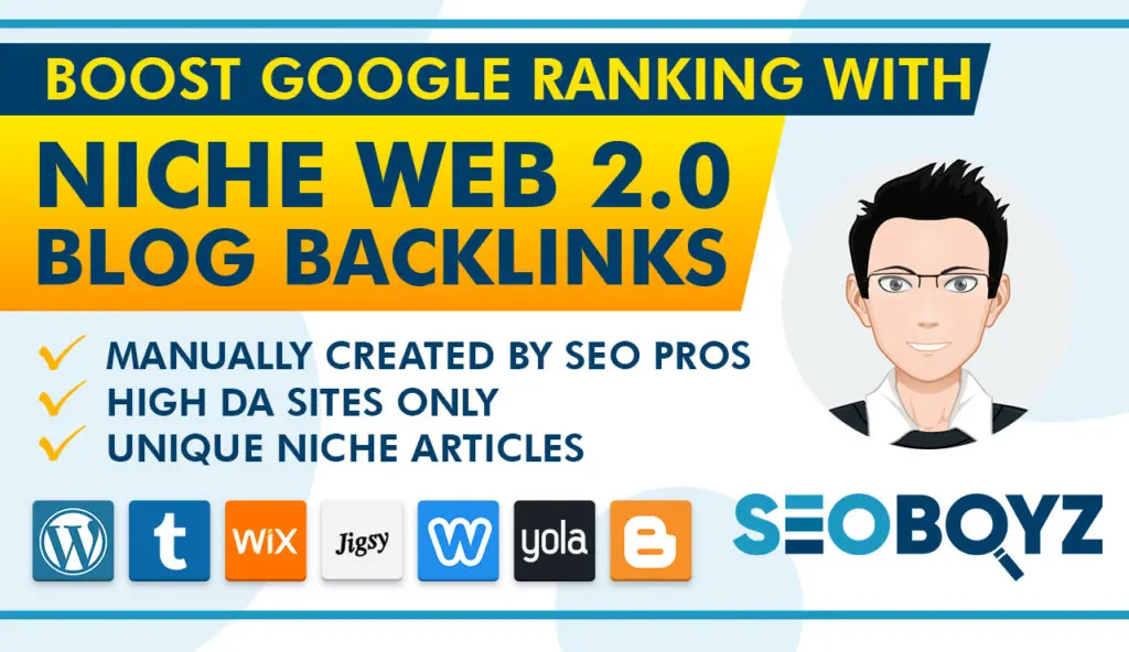 20 High Quality Niche Web 2.0 Blog Backlinks