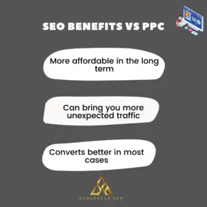 SEO benefits compared to ppc