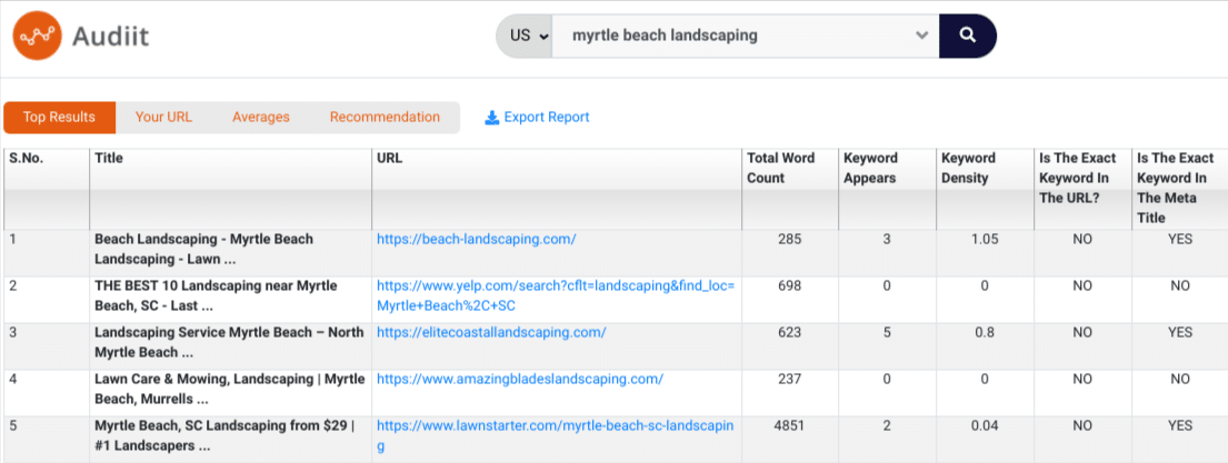 Audiit Competitor Analysis