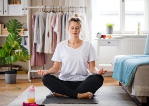 Young woman doing yoga 