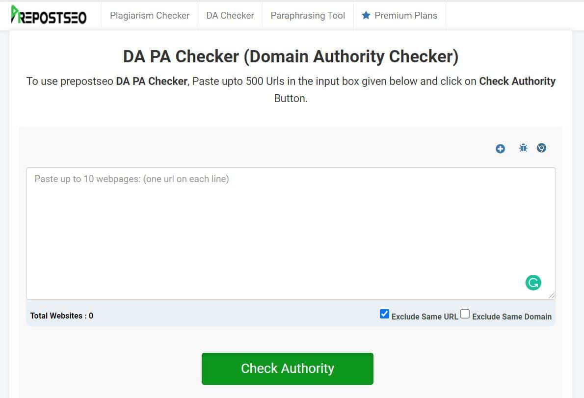 Bulk domain authority check of expired Tumblr domains