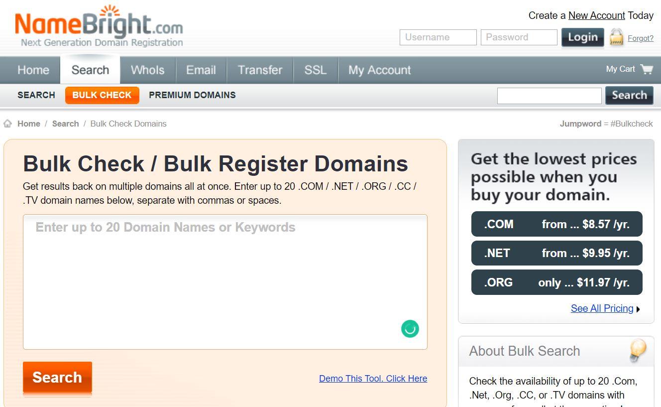 expired domains with Namebright 