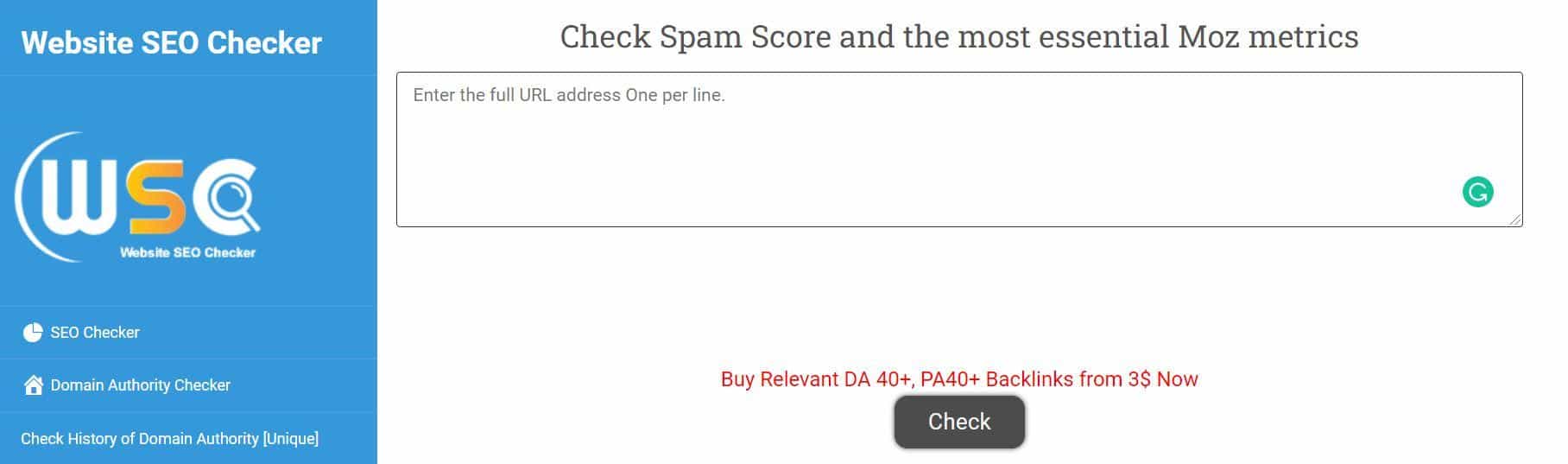 how to check spam score of a domain