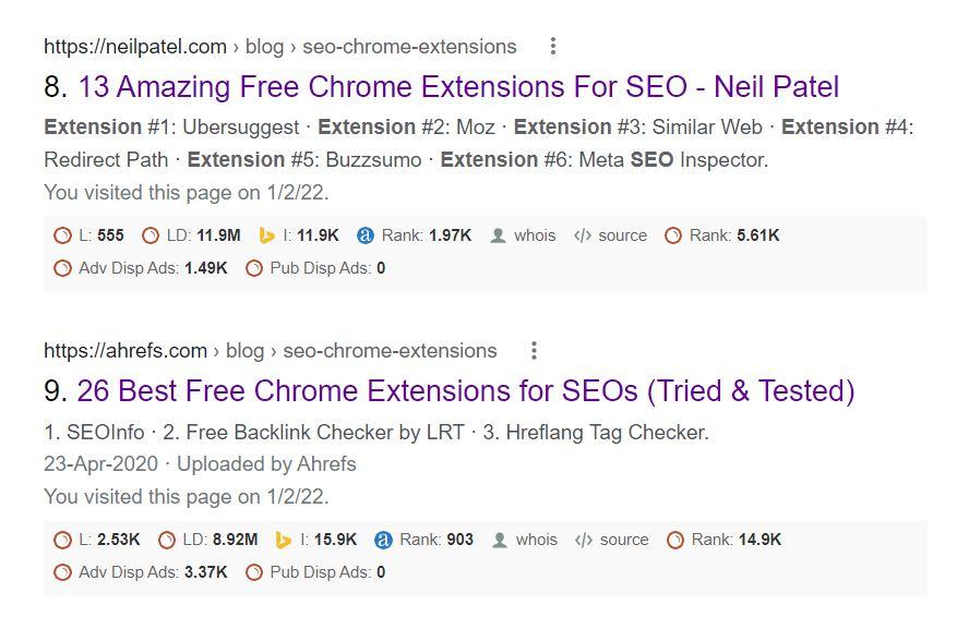 best SEO Chrome extensions
