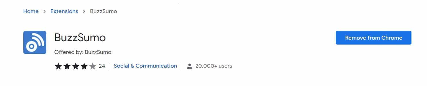 BuzzSumo Chrome extension 