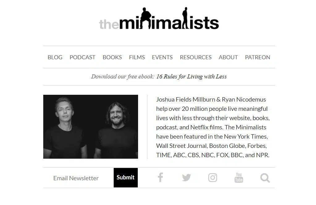 mnimalists niche blog 