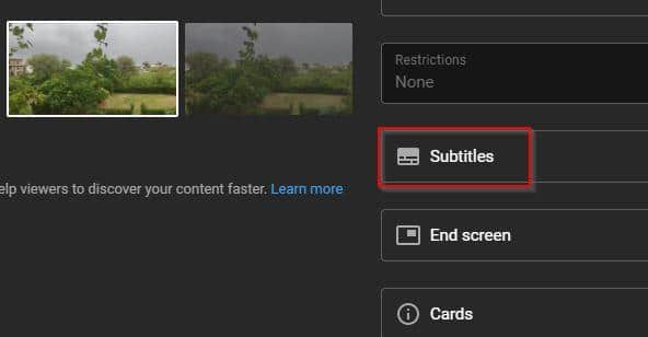 Adding subtitles to a YouTube video 