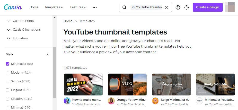 Create free YouTube thumbnails for YouTube videos 
