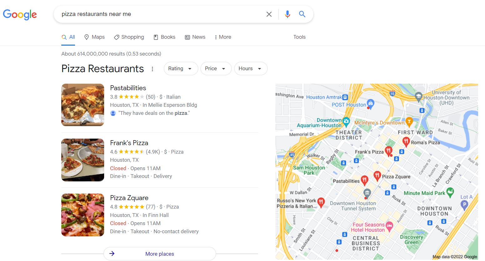 Yep review: local search query comparison with Google 
