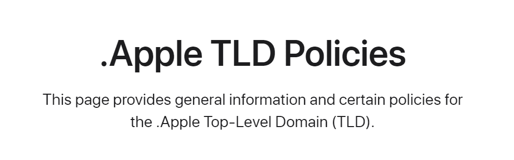 Apple TLD Policies