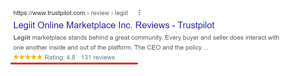 Legiit on Trustpilot