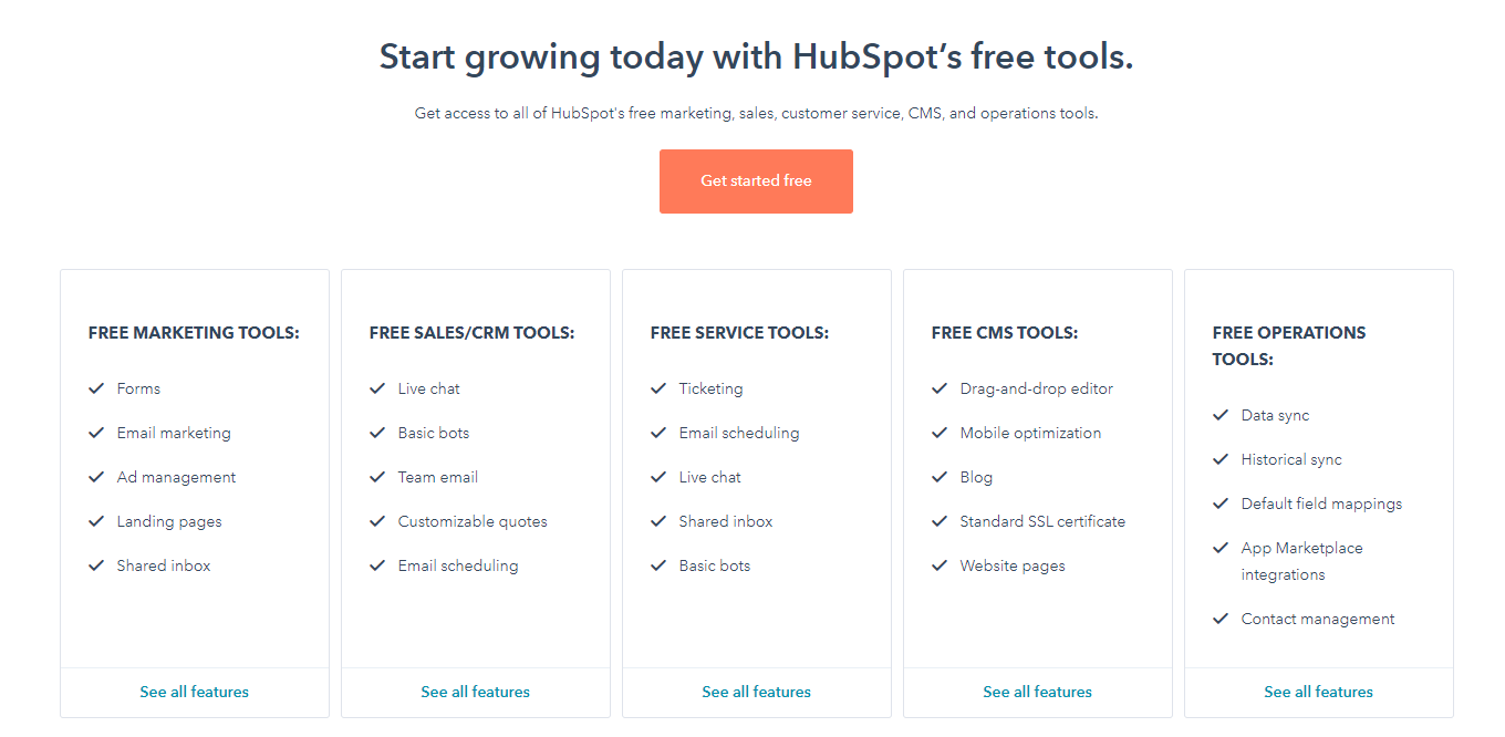 Hubspot Free Tools