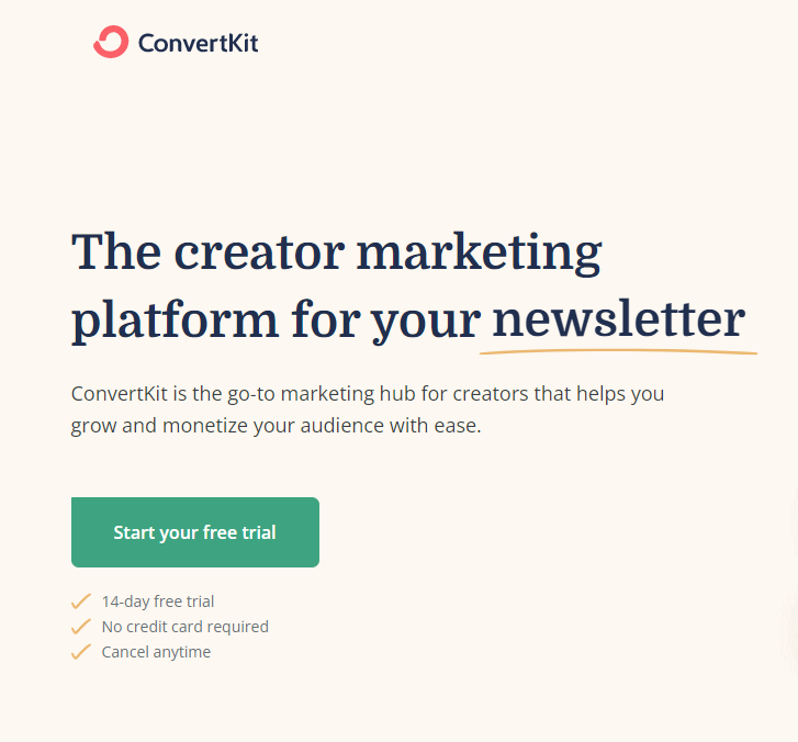 ConvertKit - marketing platform for newsletters