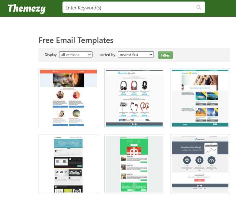 Themezy free email templates