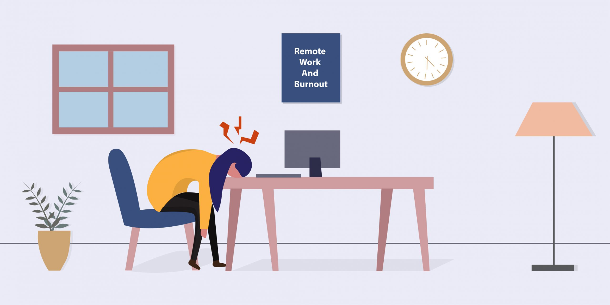 Hybrid remote work schedule and burnout