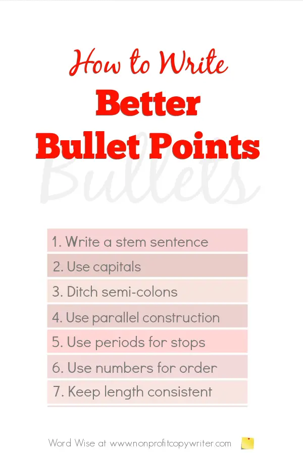 How to write copy that sells? Use bullet points