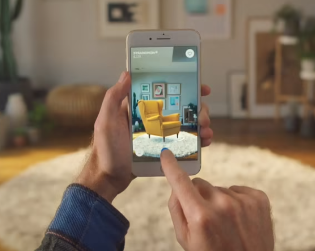 Conversational commerce examples - IKEA AR app allows customers to place virtual furniture in their homes
