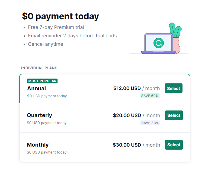 Grammarly Pricing