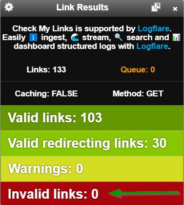 Check my Links extension screenshot
