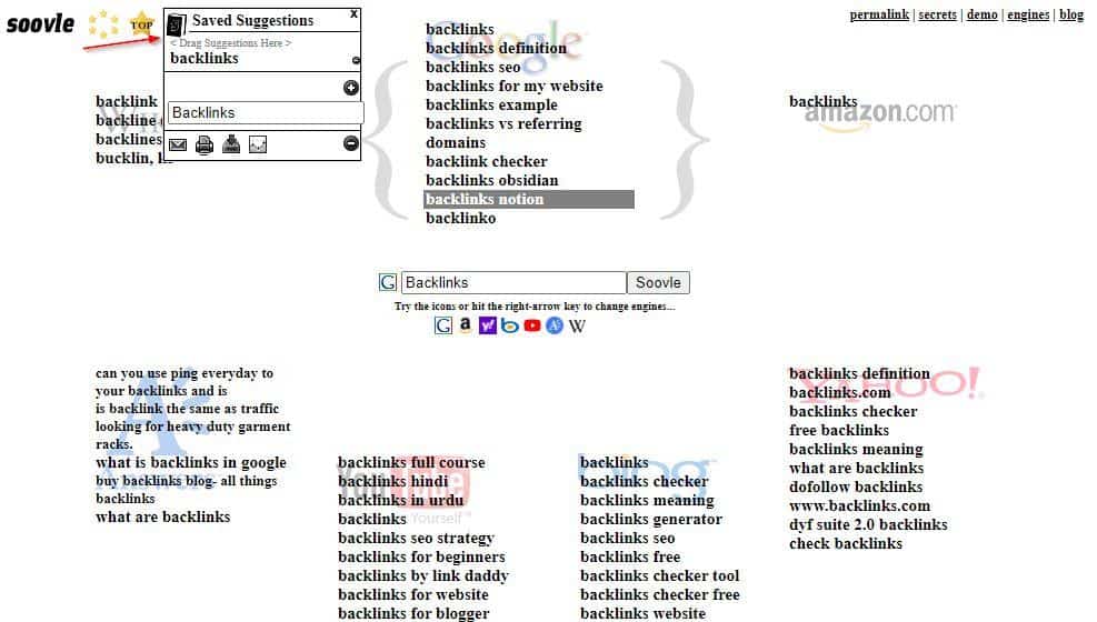 soovle saved suggestions
